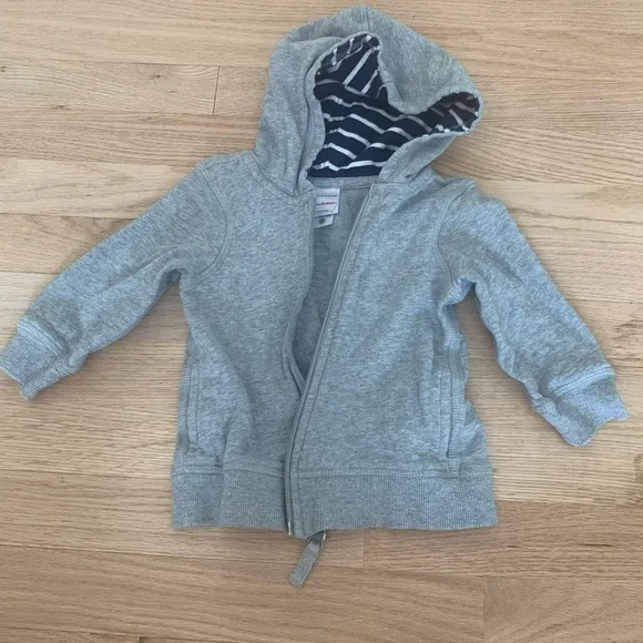 Hanna Andersson Gray Zip Up Hooded Sweatshirt Size 18-24 Months - Picture 1 of 6